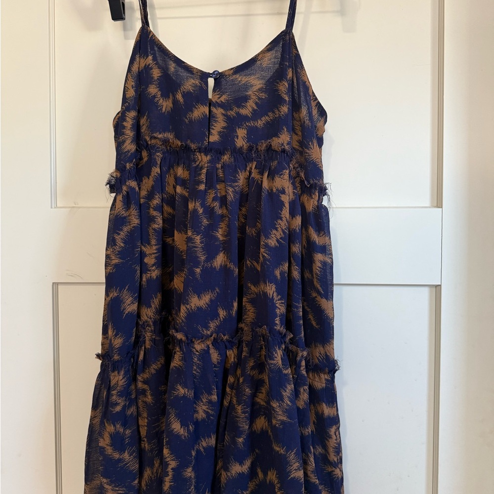 Stylish Blue and Brown Dress